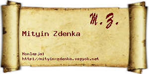 Mityin Zdenka névjegykártya